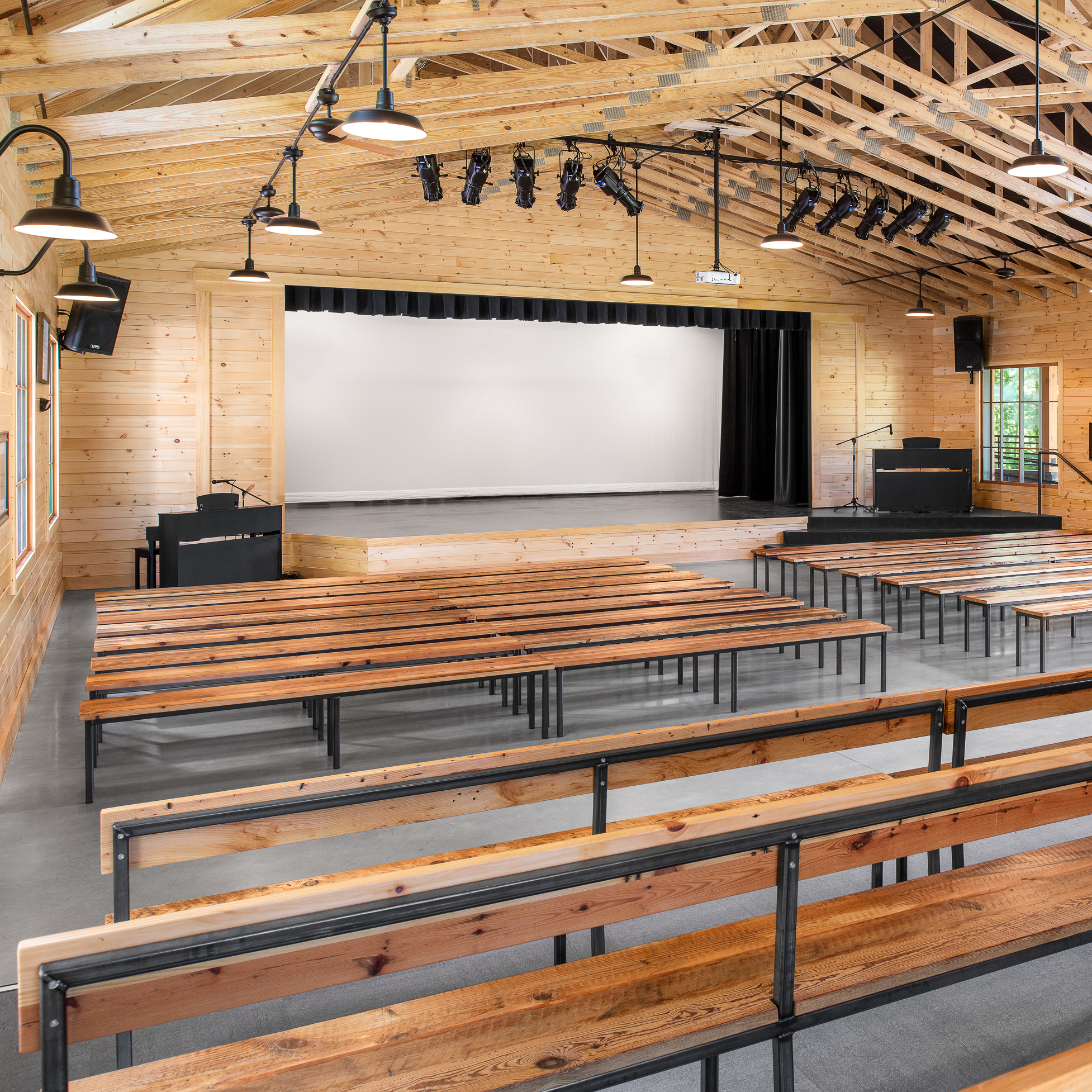The Original™ Warehouse Stem Mount Pendant | Photo Courtesy of Hancock Lumber and Ryan Bent Photography